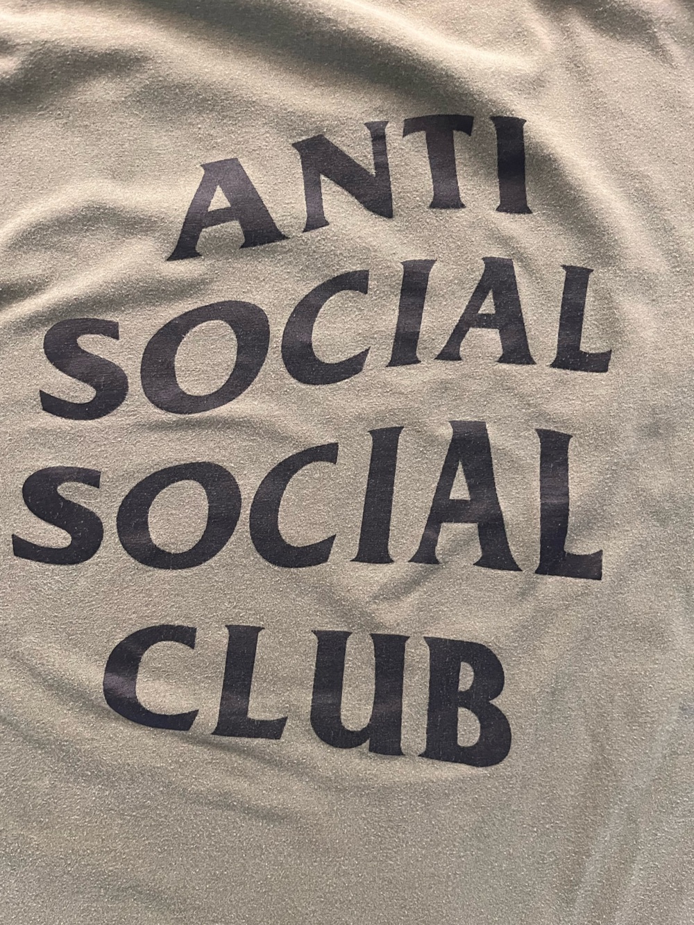 Anti Social Social Club Olive Army Green Tee with Black Logo